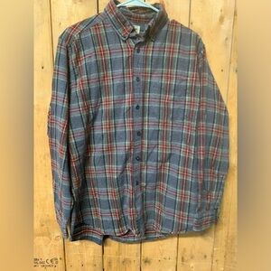 Mens Medium L.L. Bean‎ Multicolor Plaid Button Down Flannel